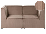 Modular 2 Seater Sofa Sand Beige Corduroy Sectional Two Piece Sofa Modern Jumbo Cord Minimalistic Style Beliani