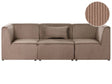 Modular 3 Seater Sofa Sand Beige Corduroy Sectional Two Piece Sofa Modern Jumbo Cord Minimalistic Style Beliani