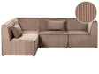 Modular Right Corner 4 Seater Sofa Sand Beige Corduroy 4 Seater Sectional Sofa Modern Design Beliani