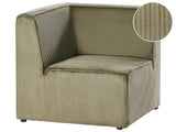 Corner Section Green Corduroy 1-Seat Jumbo Cord Left Hand Sofa Module Modern Single-Seat Beliani