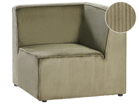 Corner Section Green Corduroy 1-Seat Jumbo Cord Right Hand Sofa Module Modern Single-Seat Beliani
