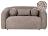 2 Seater Sofa Taupe Boucle Upholstery Soft Modern Organic Low Curvilinear Beliani