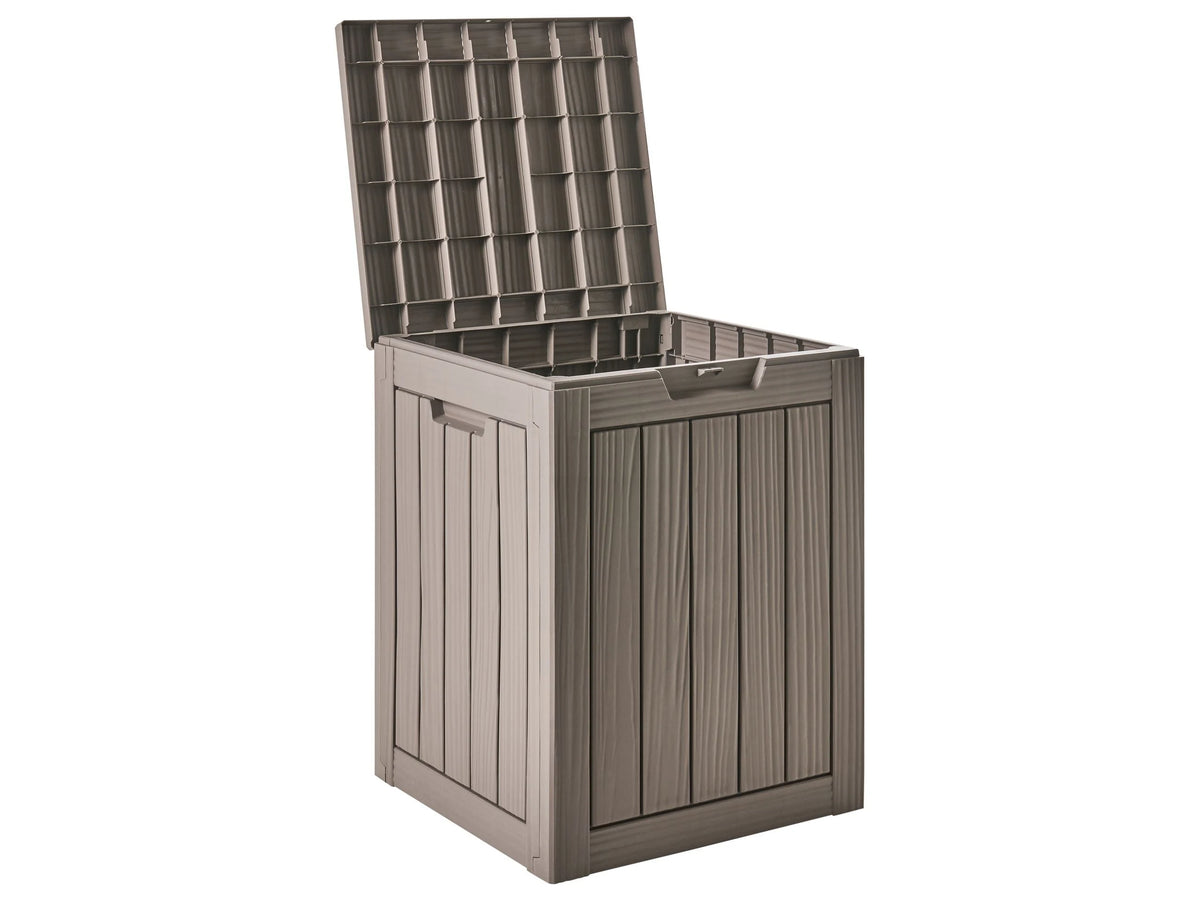 Garden Storage Box Taupe Polypropylene 46 x 58 cm Outdoor Tool Box for Textiles Beliani