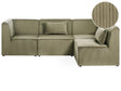 Modular Left Corner 4 Seater Sofa Green Corduroy 4 Seater Sectional Sofa Modern Design Beliani