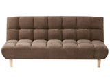 Sofa Bed Brown Fabric Upholstery Wooden Legs 2 Seater Tufted Backrest Ouilted Seat Modern Design Armless Beliani