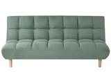 Sofa Bed Light Green Fabric Upholstery Wooden Legs 2 Seater Tufted Backrest Ouilted Seat Modern Design Armless Beliani