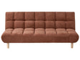 Sofa Bed Golden Brown Fabric Upholstery Wooden Legs 2 Seater Tufted Backrest Ouilted Seat Modern Design Armless Beliani