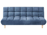 Sofa Bed Blue Fabric Upholstery Wooden Legs 2 Seater Tufted Backrest Ouilted Seat Modern Design Armless Beliani