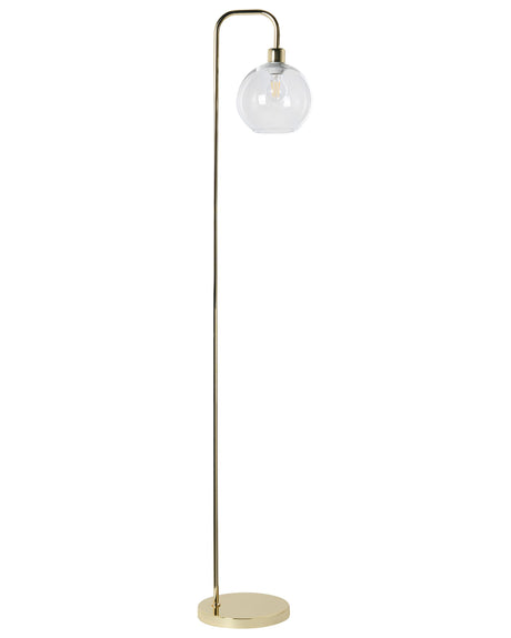 Floor Lamp Gold Metal Base Glass Shade Modern Style Living Room Bedroom Beliani