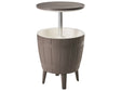 Garden Cool Bar Taupe Polypropylene Built-in Cooler Height Adjustement Mechanism Tabletop  48 cm Taupe Beliani