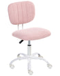 Desk Chair Pink Fabric Upholstery Iron Frame Swivel Adjustable Height Armless Home Office Kids Room Beliani