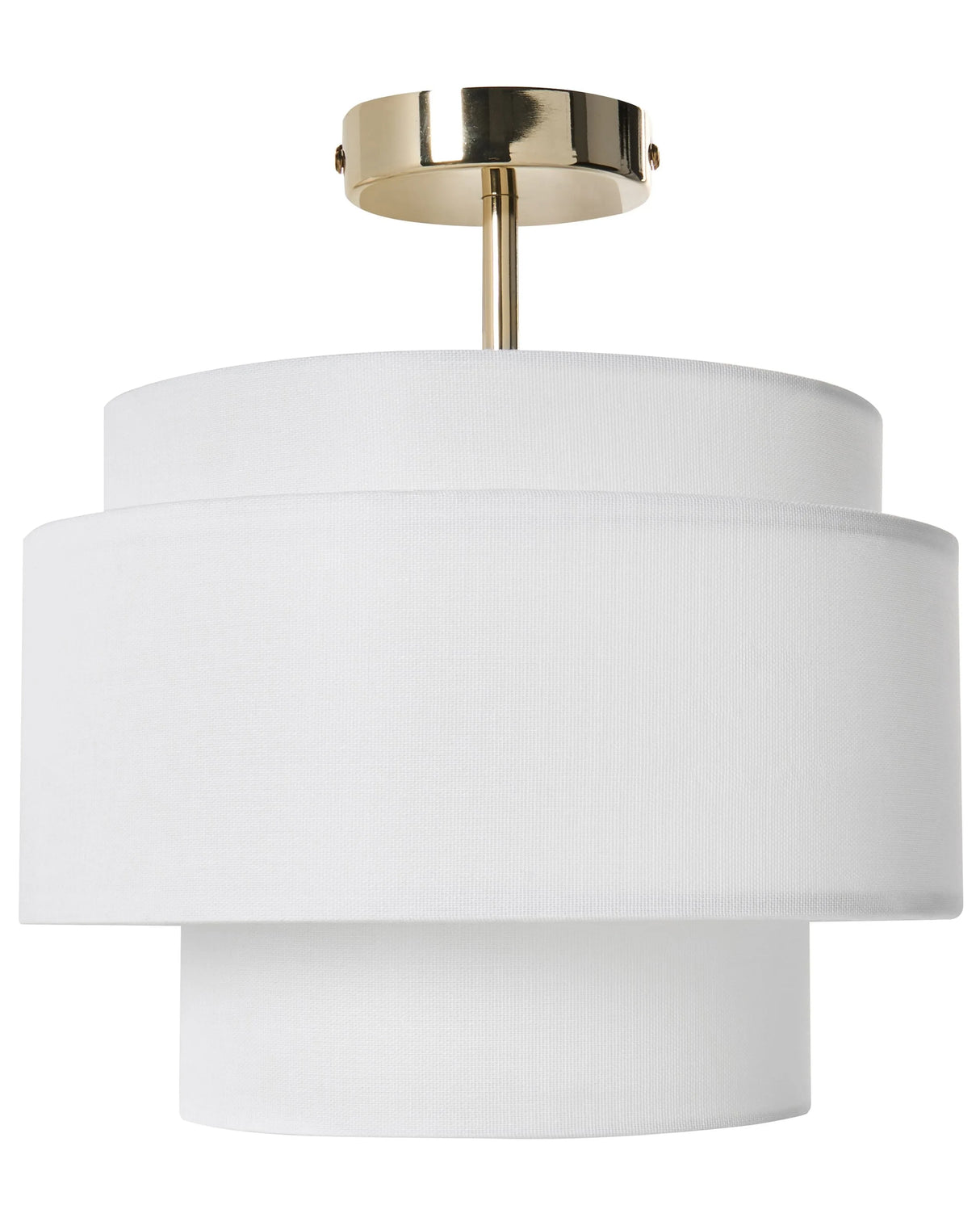 Pendant Lamp Off-White Metal Base Layered Fabric Shade Modern Style Living Room Dining Room Beliani