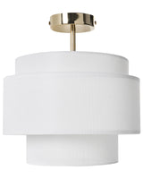 Pendant Lamp Off-White Metal Base Layered Fabric Shade Modern Style Living Room Dining Room Beliani