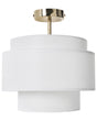 Pendant Lamp Off-White Metal Base Layered Fabric Shade Modern Style Living Room Dining Room Beliani