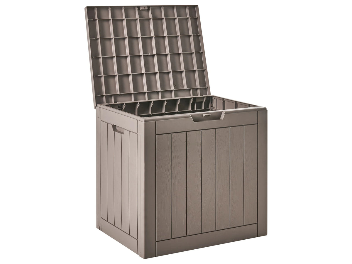 Garden Storage Box Taupe Polypropylene 56 x 53 cm Outdoor Tool Box for Textiles Beliani