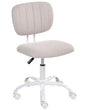Desk Chair Light Beige Fabric Upholstery Iron Frame Swivel Adjustable Height Armless Home Office Kids Room Beliani