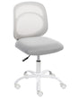 Desk Chair Light Grey Fabric Upholstery Iron Base Swivel Adjustable Height Armless Home Office Kids Room Beliani