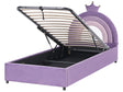 Bed Violet Velvet Upholstered Frame Headrest 3ft EU Single Size Bedroom with Storage Kids Room Modern Traditional Beliani