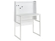 Home Office Desk White Particle Board with Open Shelves with Pegboard Wall Beliani