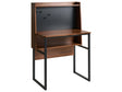 Home Office Desk Dark Brown Particle Board with Open Shelves with Pegboard Wall Beliani