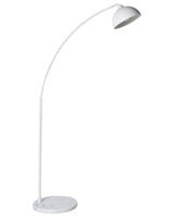 Floor Lamp White Marble Base Metal Frame Adjustable Shade Arc Modern Style Living Room Bedroom Beliani