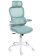 Office Chair Blue Mesh Upholstery Iron Base Swivel Adjustable Height Headrest and Padded Armrests Tilting Backrest with Lock Mechanism Home Office Modern Beliani