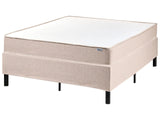 Divan Bed Beige Polyester Upholstery EU Small Double Size 4ft Without Headboard Pocket Spring Mattress Bedroom Beliani