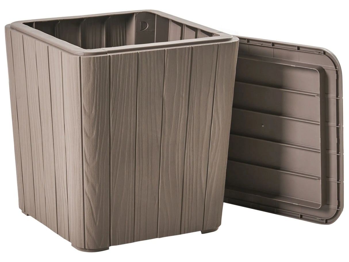Garden Storage Box Taupe Polypropylene 40 x 42 cm Outdoor Tool Box for Textiles Beliani