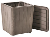 Garden Storage Box Taupe Polypropylene 40 x 42 cm Outdoor Tool Box for Textiles Beliani