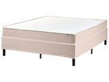 Divan Bed Beige Polyester Upholstery EU Small Double Size 4ft6 Without Headboard Pocket Spring Mattress Bedroom Beliani
