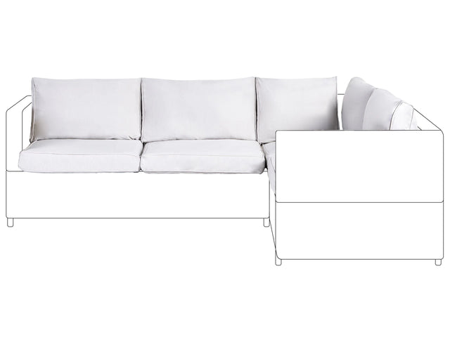 Outdoor Cushion Cover Set Light Grey Fabric Sofa Seat Backrest Pillow Cases Beliani