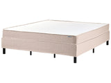 Divan Bed Beige Polyester Upholstery EU Small Double Size 6ft Without Headboard Pocket Spring Mattress Bedroom Beliani
