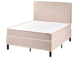Divan Bed Beige Polyester Upholstery EU Double Size 4ft with Headboard Pocket Spring Mattress Bedroom Beliani
