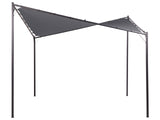 Pergola Dark Grey Polyester Steel 300 x 300 cm Fabric Shade Metal Frame Garden Pavilion Beliani