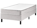 Divan Bed Light Grey Polyester Upholstery EU Single Size 3ft without Headboard Pocket Spring Mattress Bedroom Beliani