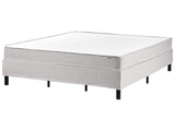 Divan Bed Light Grey Polyester Upholstery EU King Size 6ft without Headboard Pocket Spring Mattress Bedroom Beliani