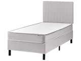 Divan Bed Light Grey Polyester Upholstery EU Single Size 3ft with Headboard Pocket Spring Mattress Bedroom Beliani