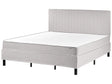 Divan Bed Light Grey Polyester Upholstery EU Super King Size 6ft with Headboard Pocket Spring Mattress Bedroom Beliani