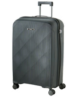 Hard Shell Cabin Suitcase Dark Grey Synthetic Material Iron TSA Lock Silent Wheels Anti-Theft Zipper 37 x 20 x 53 cm Modern Beliani