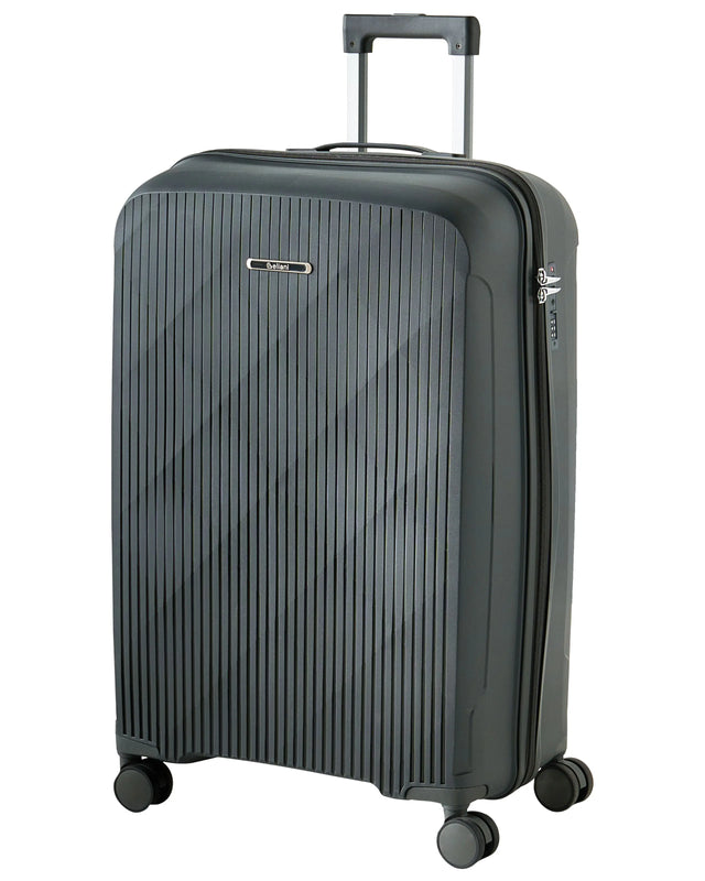 Hard Shell Cabin Suitcase Dark Grey Synthetic Material Iron TSA Lock Silent Wheels Anti-Theft Zipper 37 x 20 x 53 cm Modern Beliani