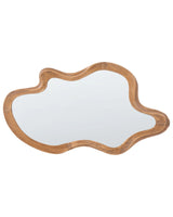 Wall Mirror Light Fir Wood Frame 89 x 49 cm Wall Mounted Accent Piece with Mirror Beliani