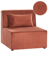 1-Seat Section Golden Brown Corduroy Jumbo Cord Sofa Module Modern Single-Seat Beliani