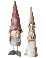 Set of 2 Decorative Figurines Multicolour MgO Garden Gnomes Accent Piece Indoor Outdoor Decoration Living Room Garden Beliani
