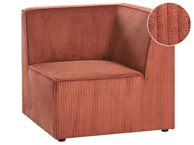 Corner Section Golden Brown Corduroy 1-Seat Jumbo Cord Right Hand Sofa Module Modern Single-Seat Beliani