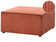 Ottoman Golden Brown Corduroy Upholstered Square Footstool Modern Design Beliani