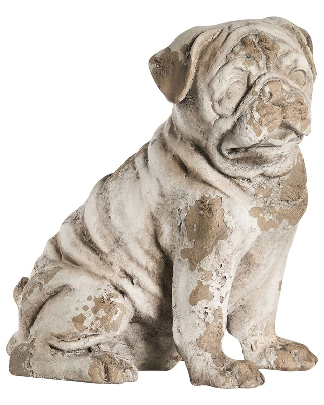 Decorative Garden Figurine Beige MgO Dog 17 x 27 x 30 cm Accent Piece Decoration Garden Terrace Patio Beliani