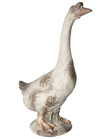 Decorative Garden Figurine Beige MgO Goose 23 x 38 x 67 cm Accent Piece Decoration Garden Terrace Patio Beliani