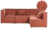 Modular Left Corner 4 Seater Sofa Golden Brown Corduroy 4 Seater Sectional Sofa Modern Design Beliani