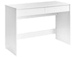 Home Office Desk White Particle Board 110 x 50 cm with 2 Shelves Scandinavian Style Wide Legs Beliani