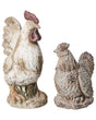 Set of 2 Decorative Garden Figurines Beige MgO Chicken Accent Piece Decoration Garden Terrace Patio Beliani